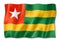 Togo flag isolated on white