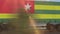 Togo flag shown on the side of a large truck