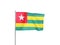 Togo flag waving white background 3D illustration