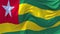 Togo Flag Waving in Wind Continuous Seamless Loop Background.