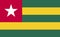 Togo national flag in exact proportions - Vector