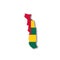 Togo national flag in a shape of country map