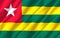 Togo realistic flag illustration.