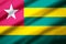 Togo realistic flag illustration.