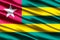 Togo realistic flag illustration.