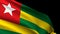 Togo`s national flag is flying in the wind