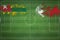 Togo vs Bahrain Soccer Match, national colors, national flags, soccer field, football game, Copy space