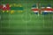 Togo vs Iceland Soccer Match, national colors, national flags, soccer field, football game, Copy space