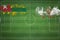 Togo vs Iran Soccer Match, national colors, national flags, soccer field, football game, Copy space