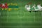 Togo vs Iraq Soccer Match, national colors, national flags, soccer field, football game, Copy space