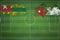 Togo vs Jordan Soccer Match, national colors, national flags, soccer field, football game, Copy space