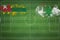 Togo vs Lebanon Soccer Match, national colors, national flags, soccer field, football game, Copy space