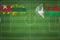 Togo vs Madagascar Soccer Match, national colors, national flags, soccer field, football game, Copy space