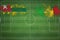 Togo vs Mali Soccer Match, national colors, national flags, soccer field, football game, Copy space