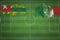 Togo vs Mexico Soccer Match, national colors, national flags, soccer field, football game, Copy space