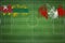 Togo vs Peru Soccer Match, national colors, national flags, soccer field, football game, Copy space