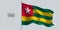 Togo waving flag on flagpole vector illustration