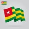 Togo waving Flag. Vector illustration.