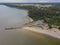 Toila Oru, Ida-Virumaa, Estonia, 13, August, 2020, Landscape of the coast from the Gulf of Finland Photo from a drone.