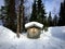 Toilet in the Arctic wilderness in Lapland