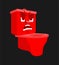 Toilet bowl angry emotion isolated. Evil lavatory Cartoon Style. toilet fierce Vector