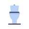 toilet bowl blue in flat style. isolated 2d vector