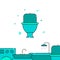 Toilet bowl filled line icon, simple vector illustration