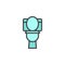 Toilet bowl filled outline icon