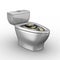 Toilet bowl full of money