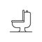 Toilet bowl line icon, outline vector sign, linear style pictogram isolated on white