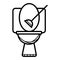 Toilet bowl, protective rubber gloves and plunger set icon