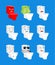 Toilet bowl set emotion. sleeping and evil emotion avatar. bewildered and sad lavatory emoji. toilet fear and happy icon. serious