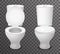 Toilet ceramic seat open closed 3d icon realistic design vector illustration