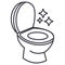 Toilet clean, cleaning service vector line icon, sign, illustration on background, editable strokes