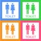 Toilet color icons set great for any use. Vector EPS10.