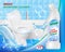 Toilet detergent cleaner. Bathroom soap liquid washing clean of ceramic sink advertizing realistic placard vector