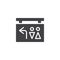 Toilet direction pointer vector icon