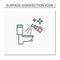 Toilet disinfection color icon