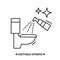 Toilet disinfection icon. Restroom cleaning simple vector illustration.