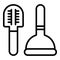 Toilet disinfection tool icon, outline style