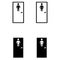 Toilet doors for male and female genders. Vector EPS10.