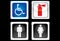 Toilet and fire extinguisher icons