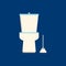 Toilet flat icon on blue background. Vector illustration.