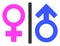 Toilet Gender Symbol Raster Icon Flat Illustration