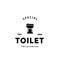 Toilet hipster silhouette logo bowl sanitaryware vector bathroom