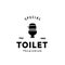 Toilet hipster silhouette logo bowl sanitaryware vector bathroom