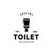 Toilet hipster silhouette logo bowl sanitaryware vector bathroom