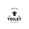 Toilet hipster silhouette logo bowl sanitaryware vector bathroom