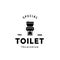 Toilet hipster silhouette logo bowl sanitaryware vector bathroom