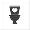 Toilet icon, Bathroom, restroom icon with heart sign. Toilet icon and favorite, like, love, care symbol